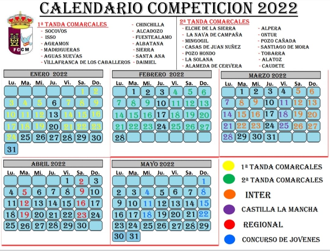 Calendario de competición 2022